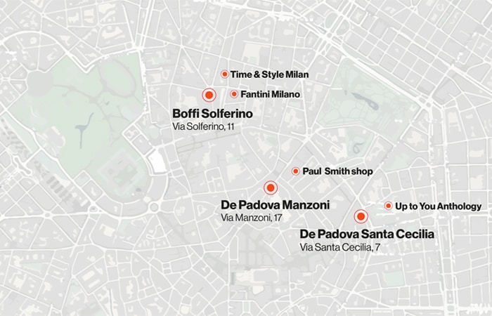 Mappa Negozi a Milano